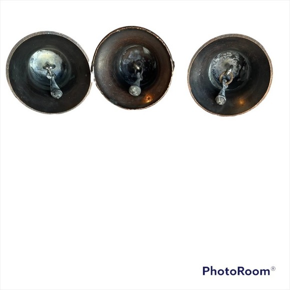 Brass Liberty Bell Set of 3 Bronze Patina Pass and Stone Vtg 1970’s Miniature - Picture 9 of 13